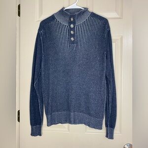 Buckle BKE Cotton Washed Henley Slim Fit Navy Sz L